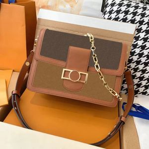 Luxurys Designers Bags women Shoulder Bag high quality handbag Lady Wallet brown square pattern gold chain messenger purse for Girlfriend gift style very nice