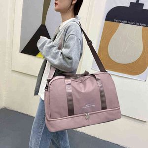 Borsoni Borsa da viaggio in nylon di qualità Borsa multifunzionale per sport all'aria aperta Donna Design Spalla con scarpe Bit Dry and Wet 220728