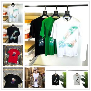 Roupas masculinas de grife famosas camisetas masculinas de alta qualidade com estampa de letras gola redonda manga curta preto branco moda masculina camisetas femininas 100%algodão S-5XL#09