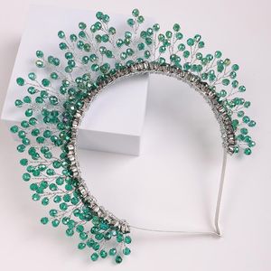 Направления зеленые хрустальные бриллианты свадебная корона головная полоса