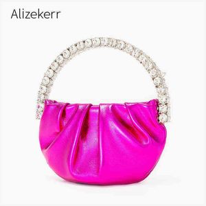 Abendtasche Runde Diamant Clutch Taschen Frauen 2022 Designer Chic Mini Metallgriff Strass Geldbörsen und Handtaschen für Hochzeit Party 20220607