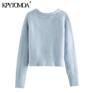 Kpytomoa Mulher Moda Floral Bordado Cardigan Sweater Vintage V Pescoço Manga longa Feminino Tops Chic Tops 201203