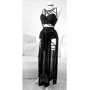 Kobieta Gothic Zewnętrzna plaża Wrap Spódnica Szyfonowa Sarong Coving-Up Swimwear Swimwear Outfit Y220401
