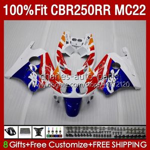 Wróżki dla Honda CBR250 CBR 250RR 250 RR CC Red Blue 250CC 1990 1991 1993 1994 1996 1997 1998 1999 131NO.139 CBR250RR MC22 90 91 92 93 94 94 95 96 98 98 99 99 Ciało wtrysku