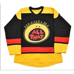 Thr Movie Kel Mitchell 00 All That Jersey Maglie da hockey su ghiaccio cucite al 100% nere