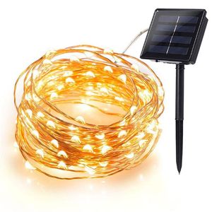 Strings Solar Powered M M M IP65 Waterproof Copper String Light Flexible DIY Outdoor Decoration For Party Christmas Garden RoofLED LED