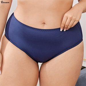 Beauwear Solid Color Women Cotton Panties Xl 2Xl 3Xl 4Xl 5Xl 6Xl Plus Size Female Underwear Breath Lingeries Middle Waist Panty 220425