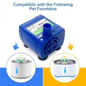 Wasserpumpenkatzen Hund Trinkbrunnen Schüssel bürstloser Motormotorzubehör für Haustiere Katzengetränk mit LED DC 5V 220323