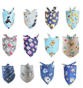 Partihandel 30st/Lot Dog Apparel Mix 30 Färger Justerbar hundvalp Pet Bandanas Collar Cotton Pv02