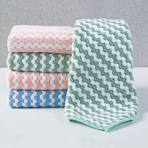 Kitchen Coral Fleece Cleaning Cloths Desktop Wall Dirt Dust Clean Rag Water Cup Tableware Cleans Dishcloth Bathroom Face Towel BH6279 WLY