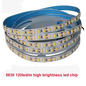 5630 LED Şerit Işığı DC12V 5M 60LED/M 90LED/M 120LED/M 10000K Esnek Şerit Bant Arka Işığı Kanal Harfleri Reklam Yüksek Parlaklık