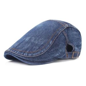 Beralar Soy Caps Vintage Denim Şapk Yetişkin Gelişmiş Düz İngiliz Batılı Erkekler Beret Summerberets