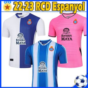 22/23 RCD Jerseys de fútbol Espanyol R.D.T 2022 2023 Camisetas de Futbol Embarba Javi Puado David Lopez España La Liga Jersey Men Kits Kits Football Camisetas