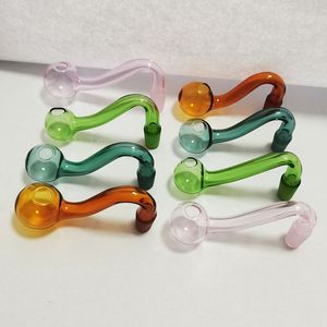 10mm męski wspólny olej palnik rury pyrex szklane tytoń miseczki do rur wodnych fajki shisha bong dab platforma grube akcesoria do palenia mieszanka kolor wyprzedaż palaczy prezent