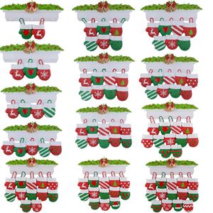 Decoração de Natal DIY Ornamentos de aniversário Gift Produto Família personalizada de 4 acessórios de resina de ornamentos