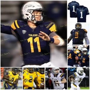 Nik1 NCAA College Jerseys Toledo 6 Mitchell Guadagni 10 Desmond Phillips 12 Deamonte King 12 Eli Peters Custom Football Stitched