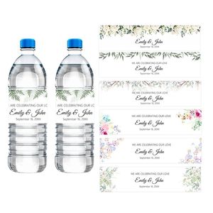 30pcs Personalized Wedding Anniversary Labels Stickers Customized Name Text Water Bottle Sticker Birthday Party Decor 220613