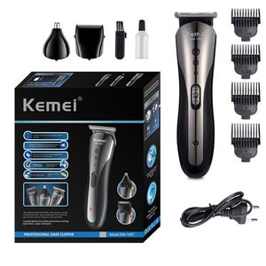 3 em 1kemei KM-1407 Multifuncional aparador de cabelo recarregável Nariz elétrico Clipper Profissional barba barba elétrica profissional barba barba
