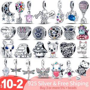 925 Sterling Silber Charms Pandach Halskette 925 Silber Farbe Tier Herzförmige Perle Passend für Original Perlen Original Fit Pandora Armband Schmuckherstellung DIY Geschenk