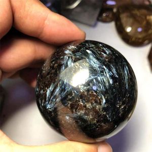 Esfera de pedra natural de astrofilita 45-55mm Flash Crystal Ball Sphere Blue Stone T200117