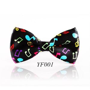 Wholesale cool bow ties resale online - Bow Ties Fashion Colorful Musical Note Bowtie Black Music Pattern Tie For Men Women Novelty Cravat Leisure Cool Brand240F