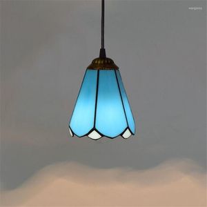 Pendelleuchten Vintage Blaue LED-Tropfenleuchte Retro Loft Bar Glaslampe Esszimmer Restaurant Klassische Beleuchtungskörper 15 cm 1222Pendant