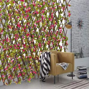 Dekoracyjne kwiaty wieńce ogrodzenie domowe Rozszerzające się wysuwane ekran z rośliną rozszerzalną prywatność Wysokiej jakości materiał materiałowy