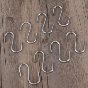 10Pcs S Shaped Hooks Stainless Steel Heavy Duty Iron Wire Clasp Over Tool Utensils Hangers Door Clothes Rack for Kitchen Home 220527