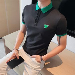 Мужская рубашка-поло Plus szie tb warhorse с вышивкой и коротким рукавом, дизайнерская футболка с отворотами, хлопковая повседневная деловая футболка 4xl GCZR