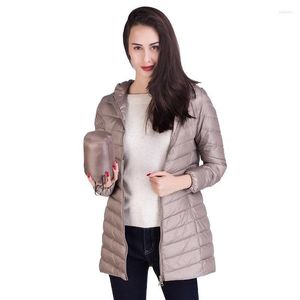 Women's Vests 2022 Autumn And Winter Style Medium-length Hooded Down Jacket Thin Slim Fit