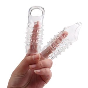 Sex toys masager Penis Cock Massager Toy Set di cristalli trasparenti allungati da uomo Daha Erha Combinazione Prodotti divertenti per adulti Dente di lupo JIEF