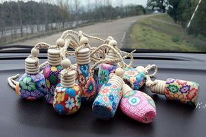 Bottle Polymer Clay Empty Glass Essential Oils Diffusers Fashion Car Pendant Car Hanging Ornament Packing Bottles by sea GCB15249
