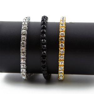 Bransoleta z tenisa mężczyzn Hip Hop Bling Shinning1 Row 5 mm/8 mm Round 3A Rhinestones Bracelets Męska biżuteria Boletka