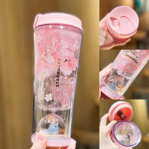 Starbucks 2022 Cherry Blossom cup 355ml bird singing and flower fragrance water polo cup double-layer plastic accompanying cup female