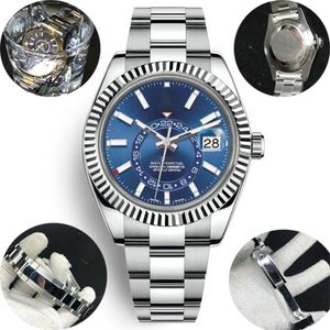 men watch 24 hour multifunction Adjustable automatic Mechanical 42mm Business Stainless Steel Gold 2813 movement Luminous Waterproof Watches