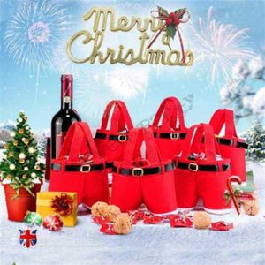 Santa Christmas Candy Bag Elf Elk Pants Treat Pocket Home Party Gift Decor Xmas Gift Holders Festival Accessories275G