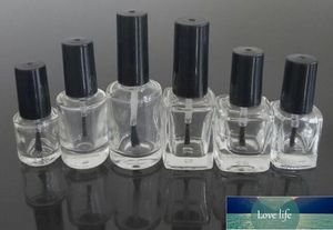 5ml Liten Clear Round Nail Polish Bottle Glass Högkvalitativ Tom Flaska Med Borste Cap 300pcs / Lot