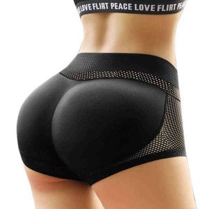 Sexy Women Padded Briefs Fake Ass Panties Hip Butt Lifter Underwear Push Up Stable Pads Breathable Buttocks Control Panties Y220411