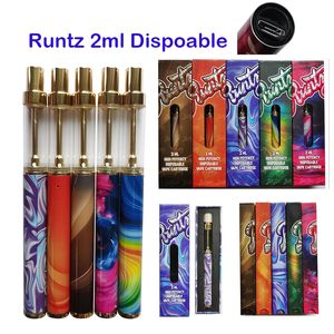 Runtz Disposable Vape Pen ml E Cigarettes mah Rechargeable Vapes Pens Glass Tank for Thick oil Vaproizer Pens Thread Battery Starter kits