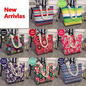 C1 Women Handbag Counter Bag Bag Tote Ladies Casual Flower Printing Canvas Graffiti Beach Bolsa Feminina S0012