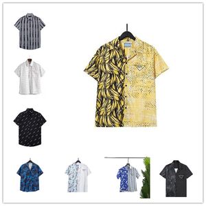 Men's Dress Shirts bberry 4 Styles Mens Shirts Hawaii Letter Printing Designer Shirt Slim Fit Men Fashion Long Sleeve Casual Male Clothing M-3XL#105