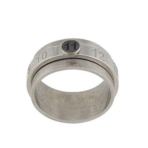 Rotatable Digital Engraving Sterling Silver Old Ring Double Layer Overlapping Logo Decompression All Match Trend Jewelry323z
