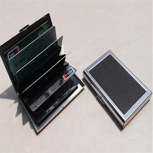 Business ID Kreditkort Wallet Holder Läder i rostfritt stål Metal Case Box Sell Cool Card Holder C0895262U