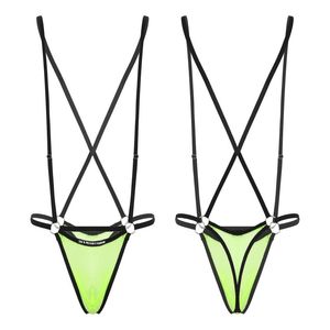 Men's G-Strings Men Adults 1Pcs Pure Mesh Bulge Pouch G-string Bodysuit Adjustable Straps See-through Jockstrap Underwear Suspenders Thongs