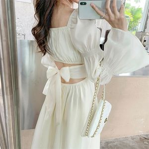 Backless Sexy Vintage Fairy Dress Women Sweet Elegant Princess Evening Party es Female Casual Korean Long Sleeve Chic 220613