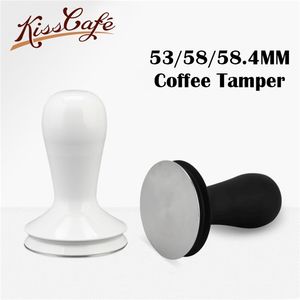 58 58 4mm Matte Griff Edelstahl Tamper Protable Abnehmbare Ultradünne Basis Pulver Presse Solide Hammer Kaffee Zubehör 210309