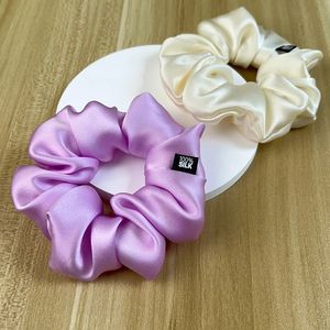 100% Mulberry Silk Hair Scrunchies Elastic Rubber Band Hair Ties Big Large Gum Ropes Ponytail Holders for Women Girls 16 Momme 3pcs