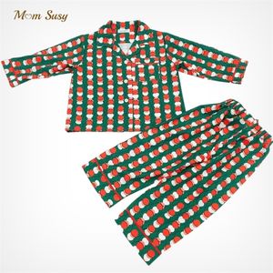Baby Girl Boy Pyjamas Kläder Sätta Skjorta   Pant 2PCS Vår Höst Barn Sleepwear Lounge Suit Baby Hemdräkt Jul 2-12Y 220426