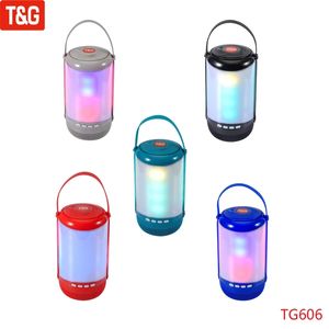 TG TG606 Ny LED -ljus Portabel Bluetooth -högtalare Trådlös baskolumn FM Radio utomhus USB -högtalare Subwoofer Handhållen högljudsport