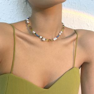 Boho-Blumen-Halskette, Reisperlen-Halsketten, Schmuck für Frauen und Mädchen